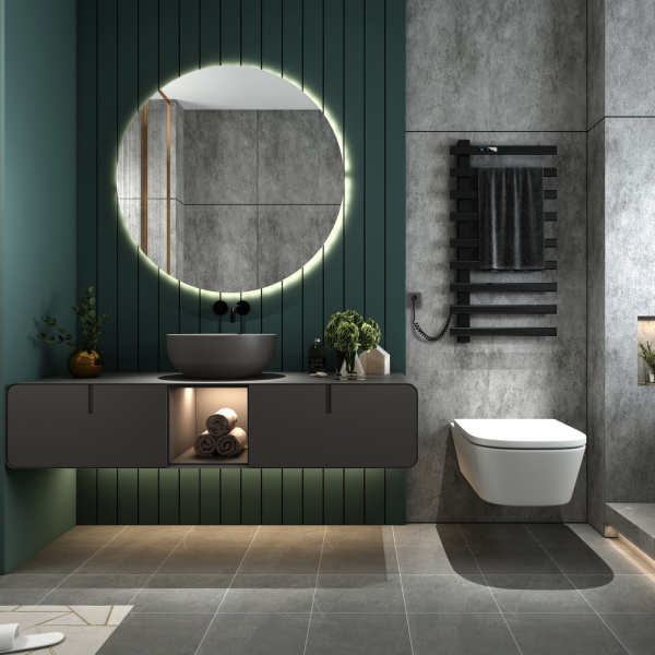 полотенцесушитель электрический black&white universe 480х920 мм n-355 b 355bi черный матовый