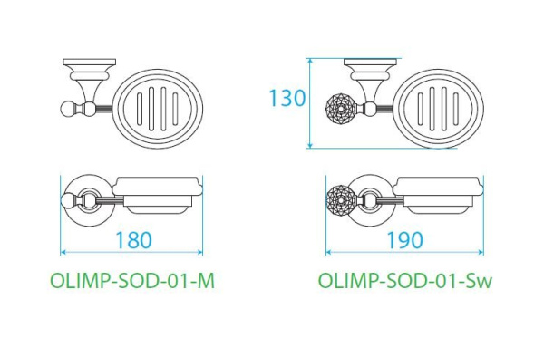Мыльница Cezares Olimp-SOD-02-M Бронза