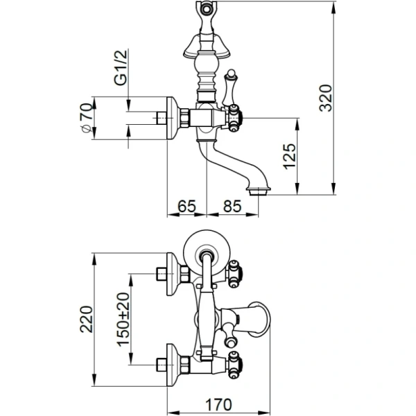 смеситель для ванны migliore prestige 31595