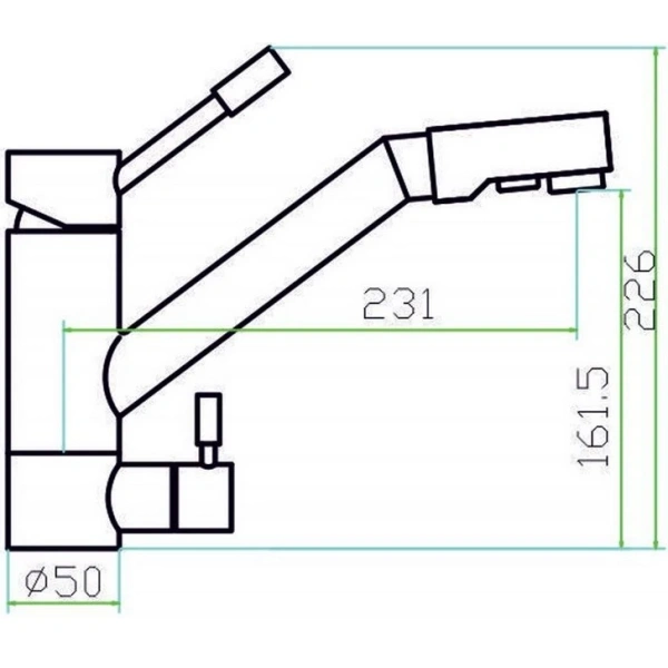 смеситель для кухни с подключением к фильтру zorg inox szr-1709