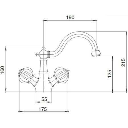 смеситель для раковины migliore olivia 19016 хром с декором