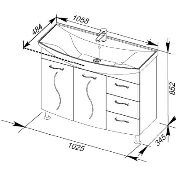 раковина полувстраиваемая 105 см aquanet стиль 00184263 раковина полувстраиваемая 105 см aquanet стиль 00184263