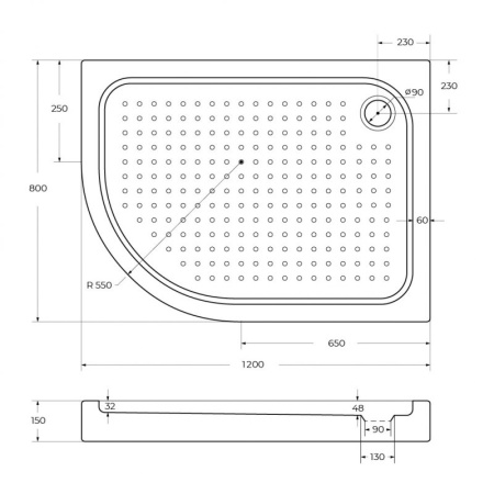 душевой поддон belbagno tray 120×80x15 tray-bb-rh-120/80-550-15-w-l белый l с антискользящим покрытием