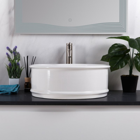 раковина накладная belbagno 45 bb1383, белая