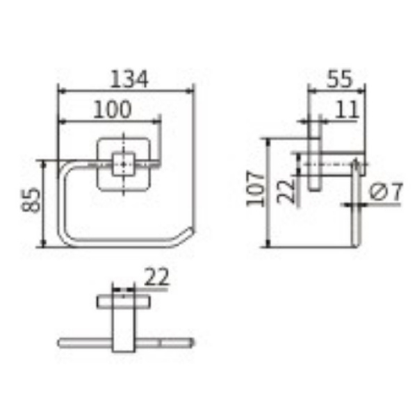 Держатель туалетной бумаги CeramaLux Quadro 61907A Хром Держатель туалетной бумаги CeramaLux Quadro 61907A Хром