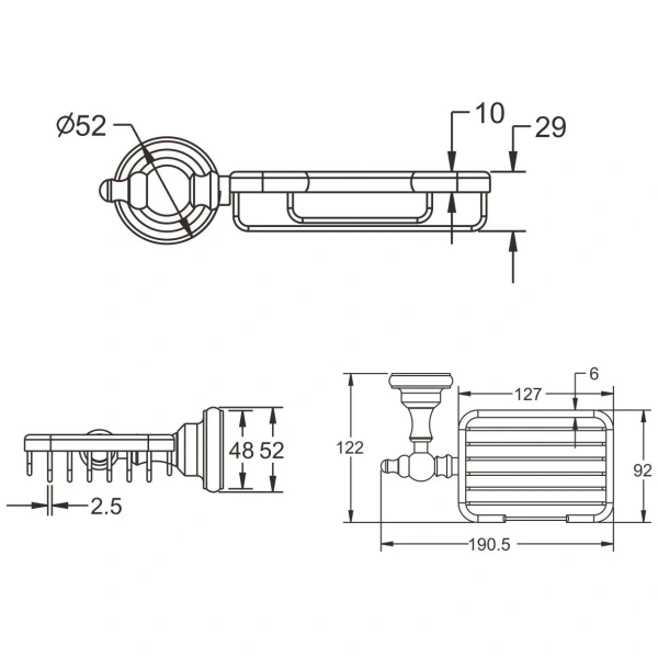 Мыльница Rose RG11 RG1104 хром