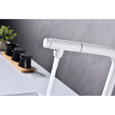 смеситель для кухни с подключением к фильтру paulmark viper vi213105-431, цвет белый