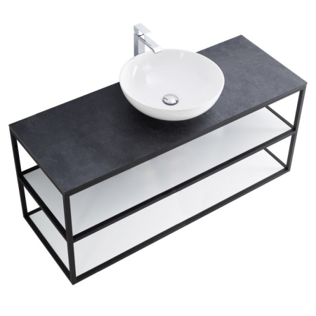 консоль под раковину cezares cadro 120 cadro-120/46/30-1c-so-met-st черная матовая