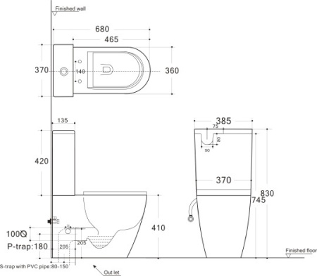 унитаз напольный aquanet rimless cetus-c1 bl-102n-tpt 00203342