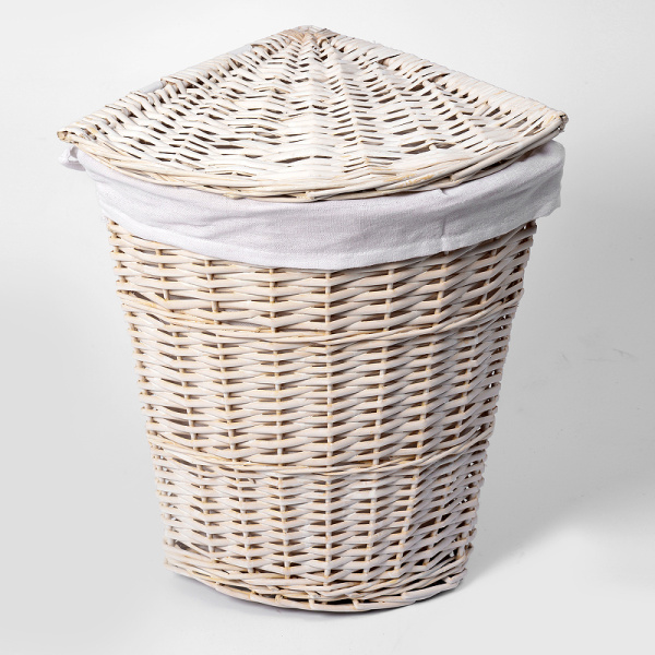 Корзина для белья WasserKRAFT Vils WB-560-L с крышкой, цвет белый