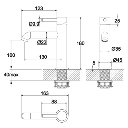 смеситель для раковины whitecross y black y1211bl черный матовый