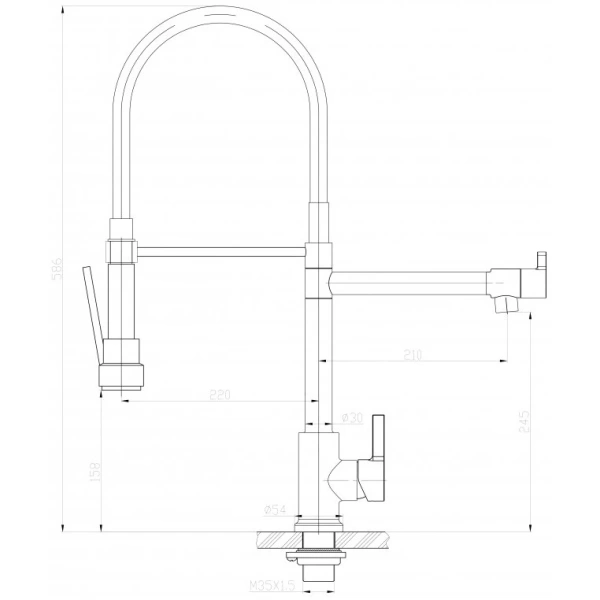 смеситель для кухни belbagno bb-lam50-in сатин
