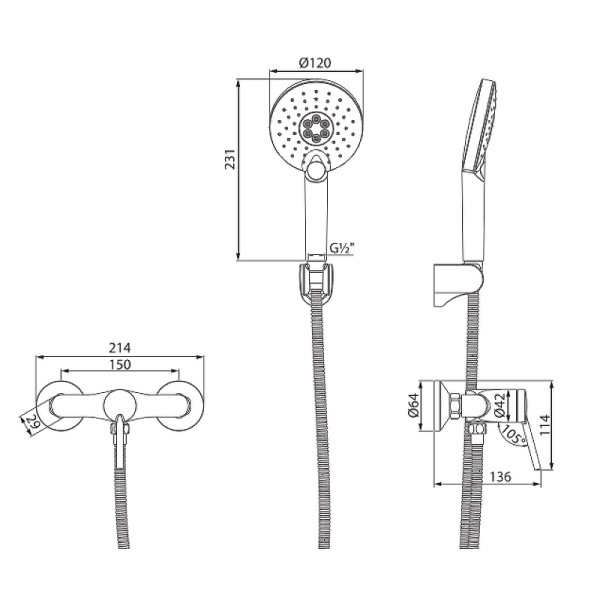 смеситель для душа lemark minima lm3803c хром