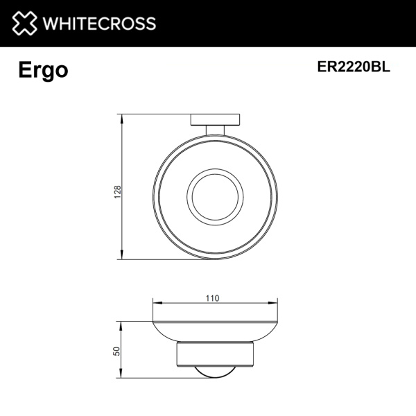 Мыльница Whitecross Ergo ER2220BL настенная, черный мат