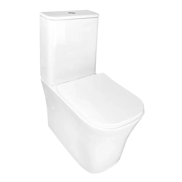 унитаз компакт azario anteo square az-1218a напольный, безободковый, с бачком и сиденьем микролифт, 66х36х82 см, белый