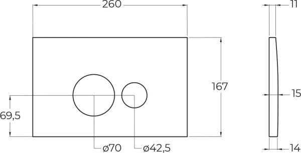 кнопка для инсталляции belbagno bb080cr.mat хром матовый.