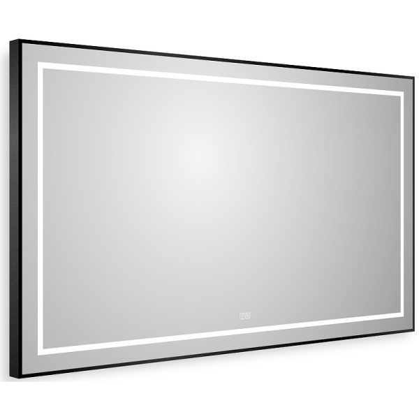 зеркало belbagno kraft 140 spc-kraft-1400-800-led-tch-warm-nero с подсветкой черное с сенсорным выключателем и подогревом