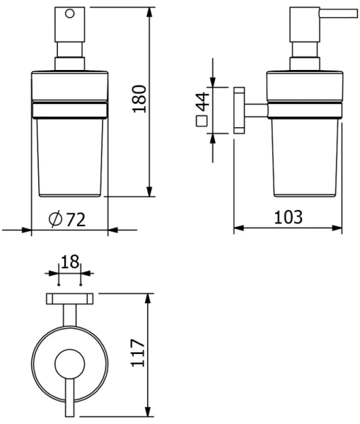 Дозатор для мыла Kludi Vela S 25976N0 брашированное золото