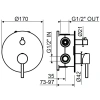 смеситель для ванны plumberia selection ixo kit1901rs встраиваемый, медь матовая