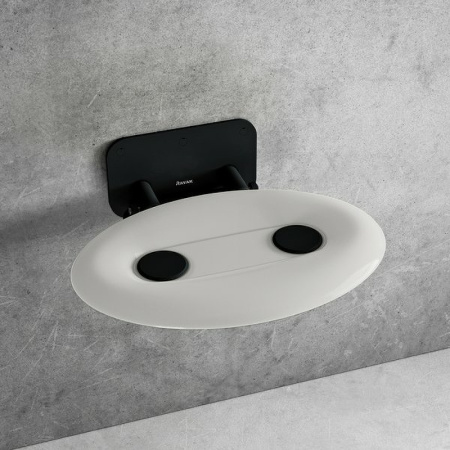 сиденье для душа ravak ovo p ii opal/black b8f0000057 прозрачно-белое черное