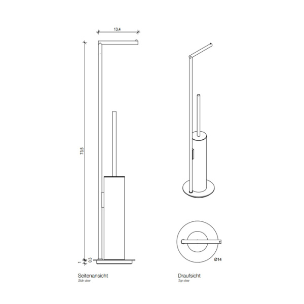 Напольная стойка Decor Walther Mikado SBK 0522360 с ершиком и бумагодержателем, черный матовый