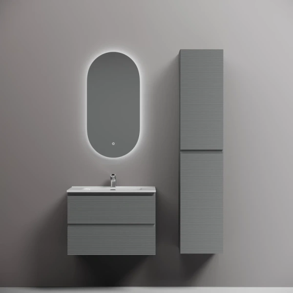 тумба под раковину sancos folk fl70es 69 см, подвесная, светло-серый матовый