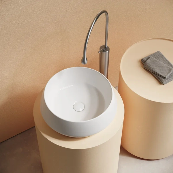 раковина накладная ceramicanova maya круглая 40 см цвет белый cn12004