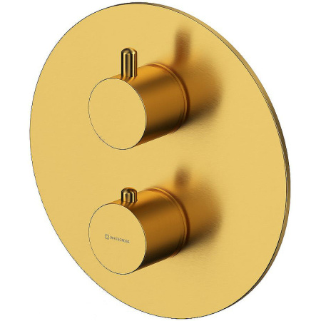 душевая система whitecross y brushed gold yset09topglb с термостатом брашированное золото