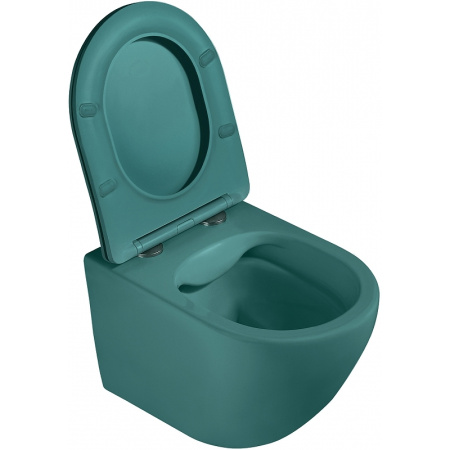 унитаз abber bequem ac1101mbg подвесной, с сиденьем микролифт, цвет темно-зеленый матовый