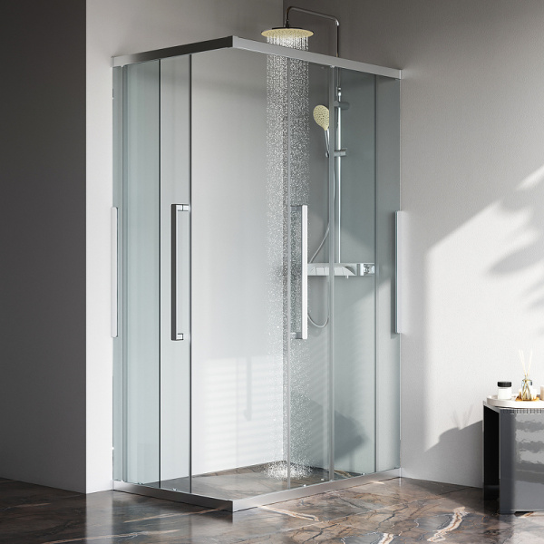 душевой уголок am.pm func 120×80 w84g-403-12080-mт профиль хром матовый, стекло прозрачное