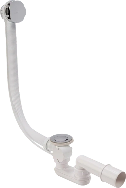 Слив-перелив для ванны Aquanet 335450 52 мм, полуавтомат, хром, с сифоном