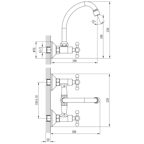 смеситель для кухни rossinka g g02-73