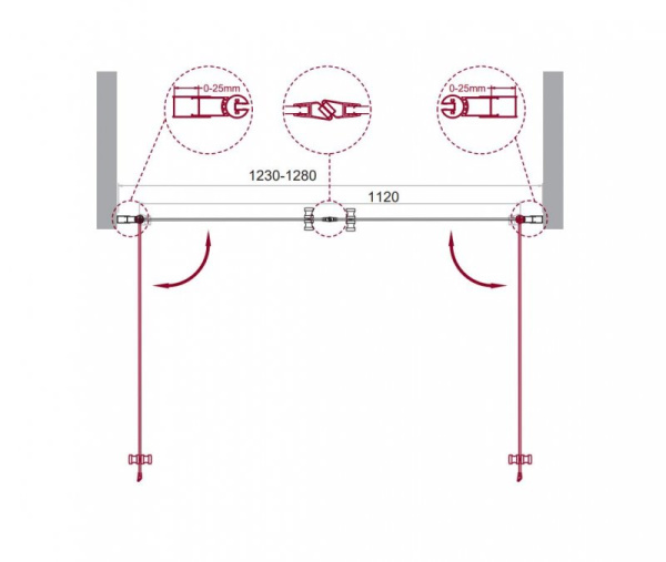 душевая дверь belbagno etna 140 etna-b-2-140-c-cr профиль хром стекло прозрачное