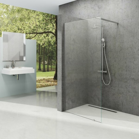 душевая перегородка ravak walk-in wall 140 gw9wm0c00z1 профиль хром, стекло прозрачное