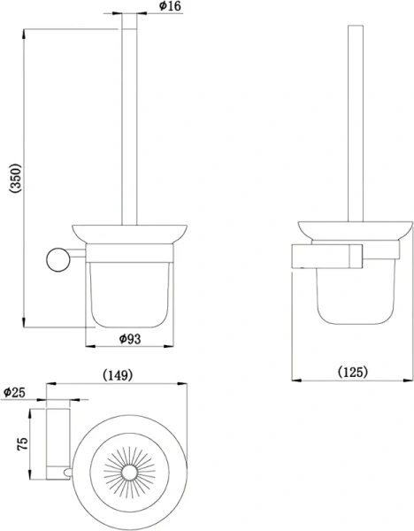 Ёршик для унитаза Raiber Graceful RPB-80009 черный