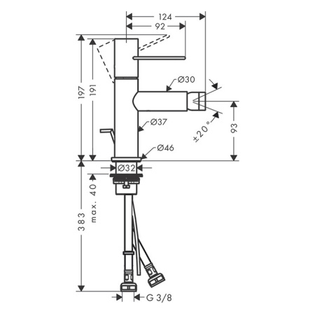 смеситель для биде axor uno 38211820