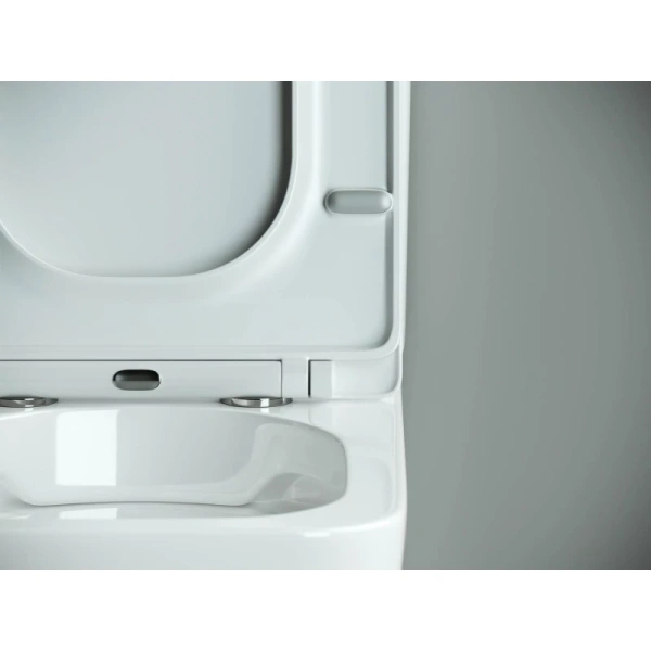 чаша напольного унитаза ceramicanova cubic cn1803-b безободковый, с сиденьем микролифт, белая