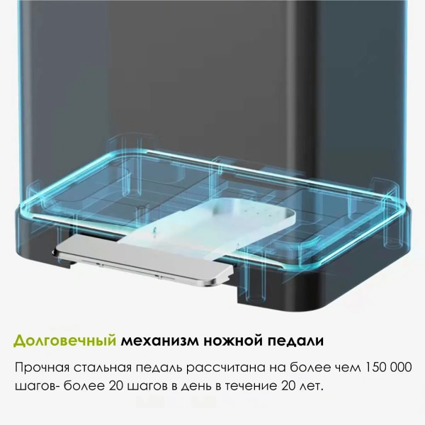 Мусорное ведро Weltwasser WW Wally TG 9L с педалью, серое матовое