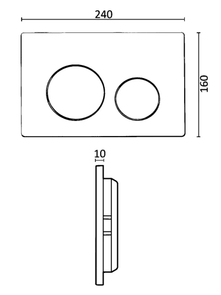 кнопка смыва для инсталляции agger apb0144 для унитаза, пластик, цвет матовый черный