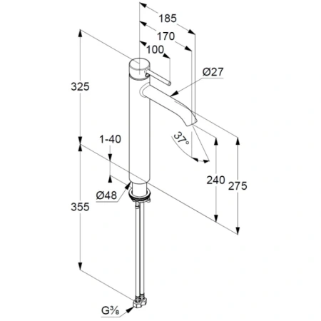 смеситель для раковины kludi bozz 382863976 черный