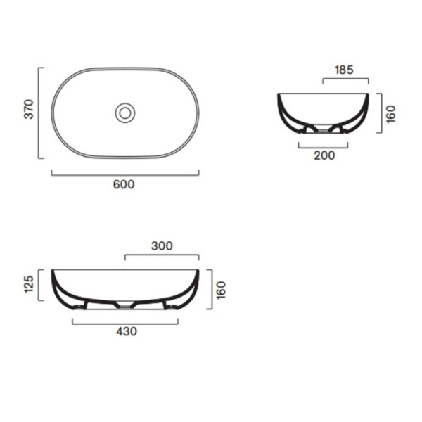 раковина catalano sfera 0522610032 60 tortora матовый