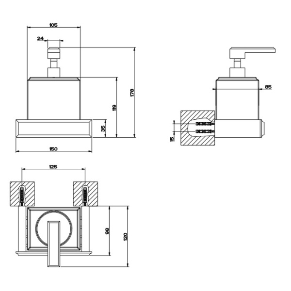 Дозатор для мыла Gessi Eleganza 46413#149