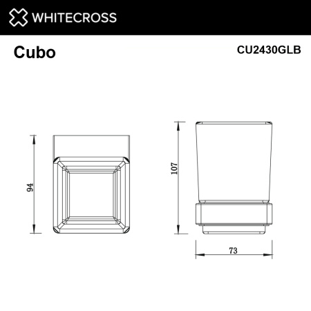 стакан whitecross cubo cu2430glb для щеток, подвесной, стеклянный, брашированное золото