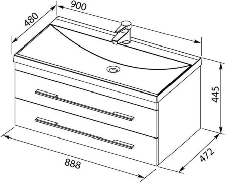 раковина 90 см aquanet нота 00284114