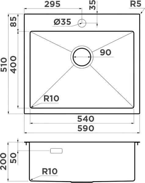 мойка кухонная omoikiri akisame 59-gb графит