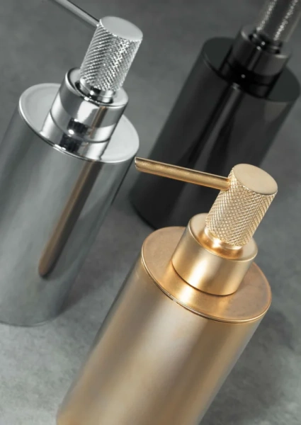 Дозатор для мыла Boheme Uno 10980-SGM Оружейная сталь глянцевая