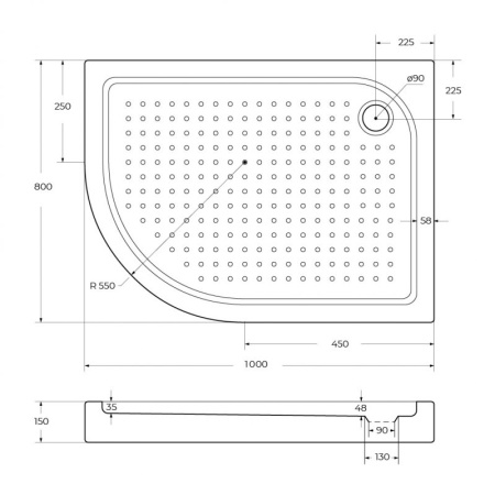 душевой поддон belbagno tray 120×80x15 tray-bb-rh-120/80-550-15-w-l белый l с антискользящим покрытием