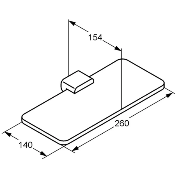 Полка стеклянная 26 см Kludi E2 4998705 Полка стеклянная 26 см Kludi E2 4998705