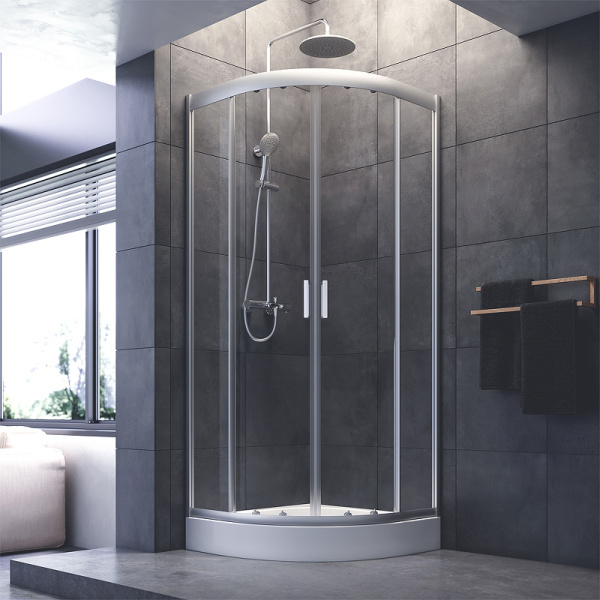 душевой уголок am.pm gem 80×80 w90g-401-080wt радиальный профиль матовый хром стекло прозрачное