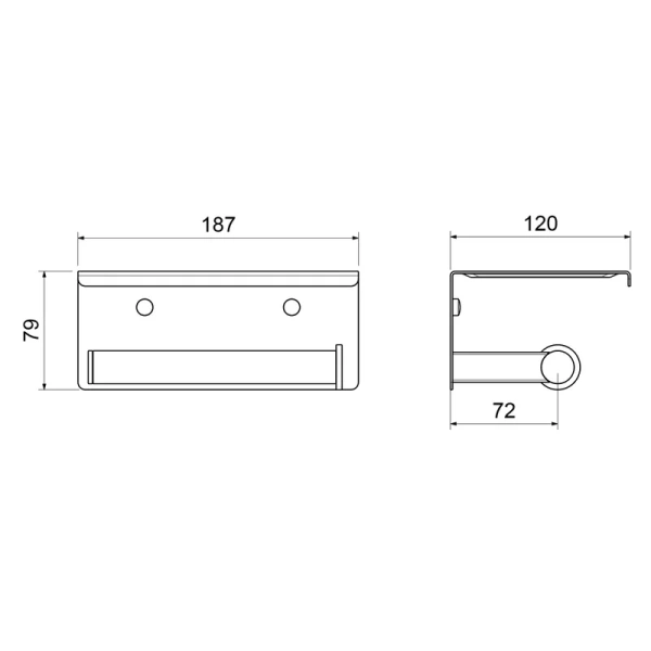 Держатель туалетной бумаги Timo Luiro 18543/18 с полкой для телефона, черное золото